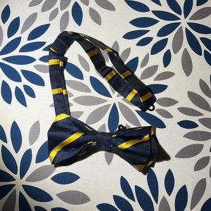Navy and yellow bow tie